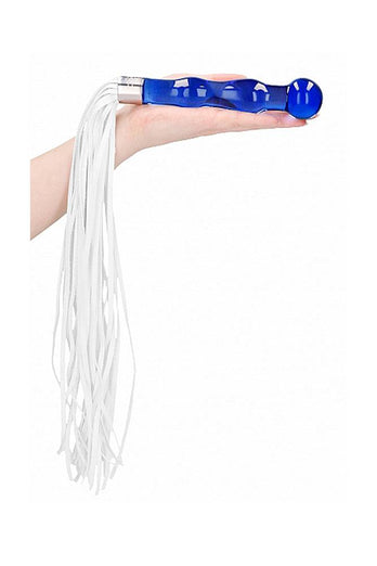 Shots Toys - Chrystalino - Whipster Glass Whip & Dildo - Blue - Stag Shop