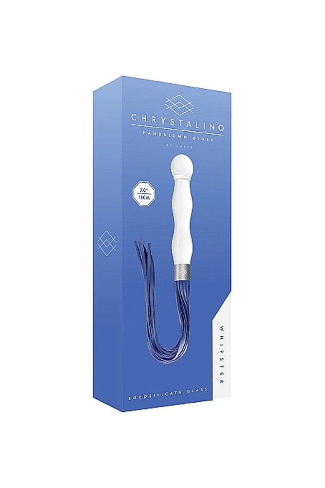 Shots Toys - Chrystalino - Whipster Glass Whip & Dildo - White - Stag Shop