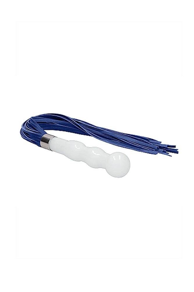 Shots Toys - Chrystalino - Whipster Glass Whip & Dildo - White - Stag Shop