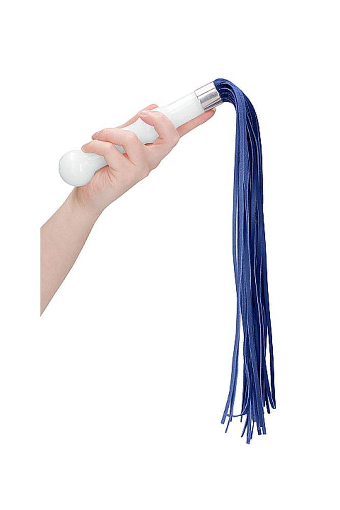 Shots Toys - Chrystalino - Whipster Glass Whip & Dildo - White - Stag Shop