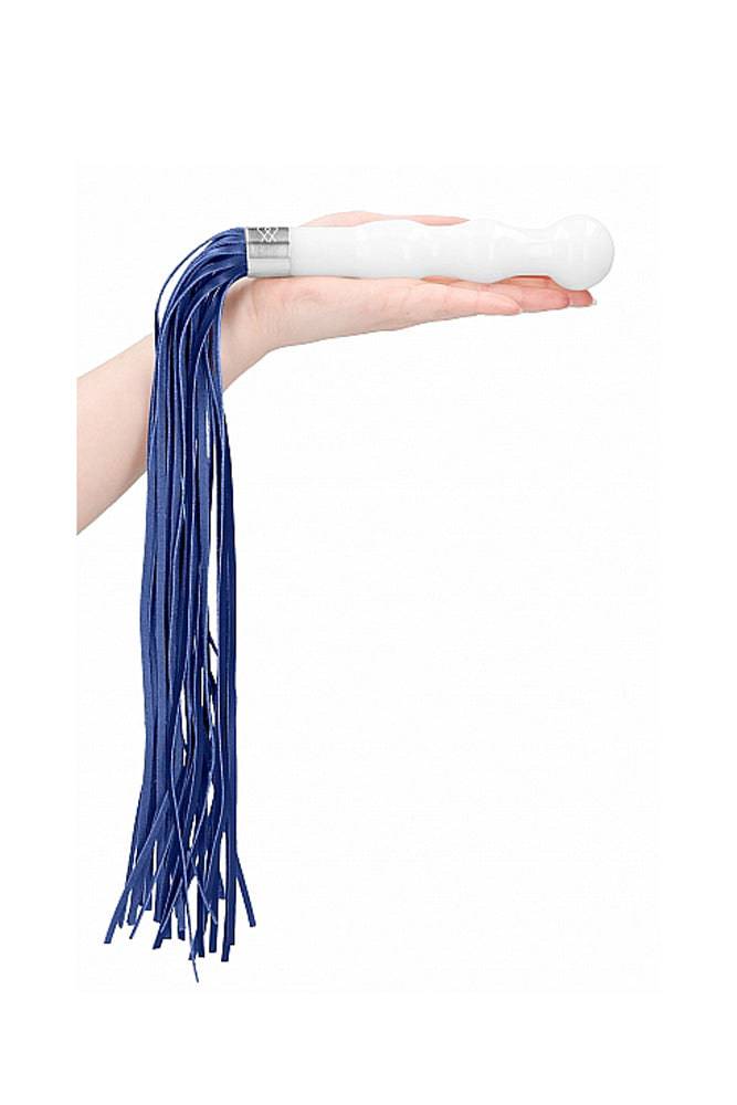 Shots Toys - Chrystalino - Whipster Glass Whip & Dildo - White - Stag Shop