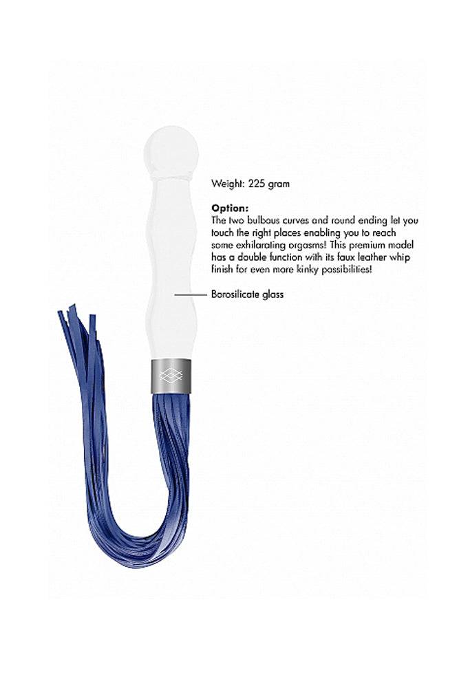 Shots Toys - Chrystalino - Whipster Glass Whip & Dildo - White - Stag Shop