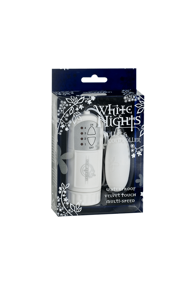 Doc Johnson - White Nights Bullet & Remote Control - White - Stag Shop