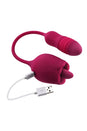 Evolved - Wild Rose Thrusting Bullet with Flicking Tongue Vibrator - Red - Stag Shop