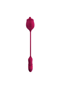 Thumbnail for Evolved - Wild Rose Thrusting Bullet with Flicking Tongue Vibrator - Red - Stag Shop