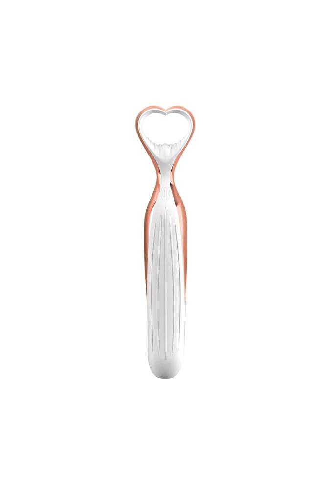 Doc Johnson - Woo More Play - Woo Vibrator - White / Rose Gold - Stag Shop