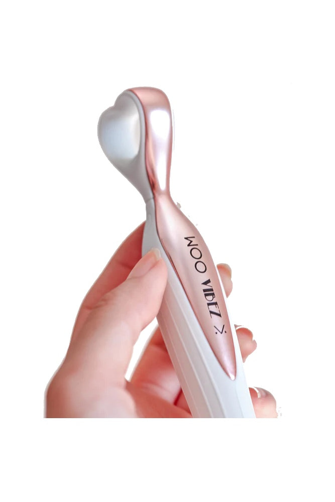 Doc Johnson - Woo More Play - Woo Vibrator - White / Rose Gold - Stag Shop