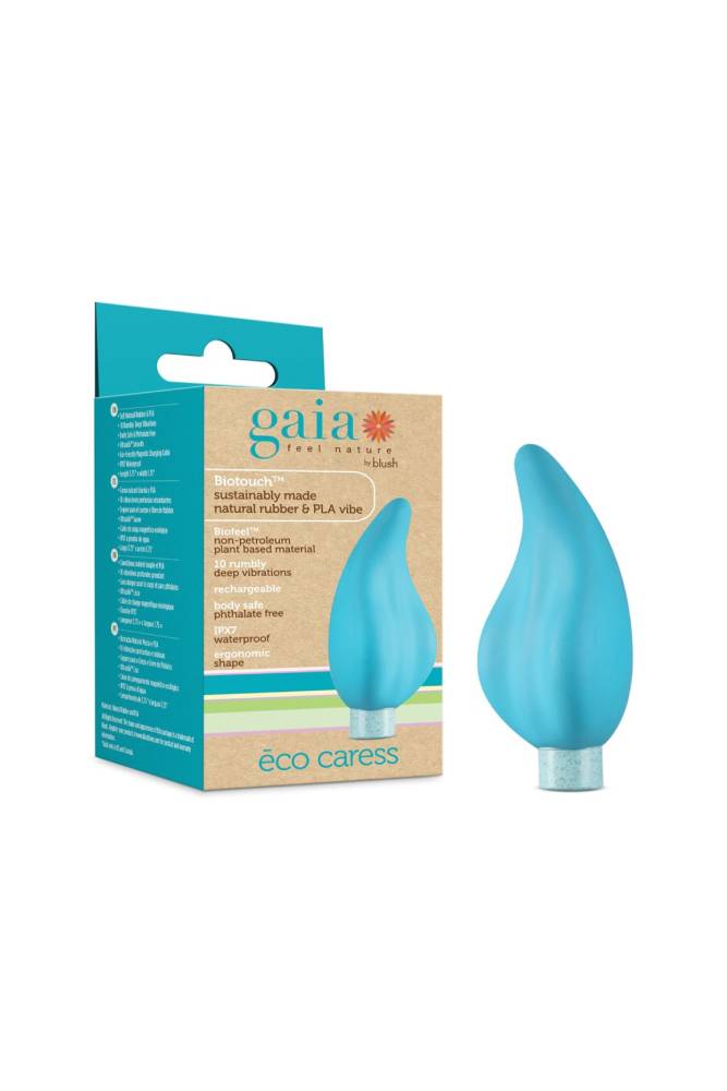Blush Novelties - Gaia - Eco Caress Mini Vibrator - Teal - Stag Shop