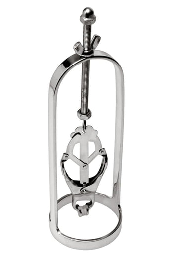 XR Brands - Master Series - Stainless Steel Clover - Clamp Nipple Stretcher - Stag Shop