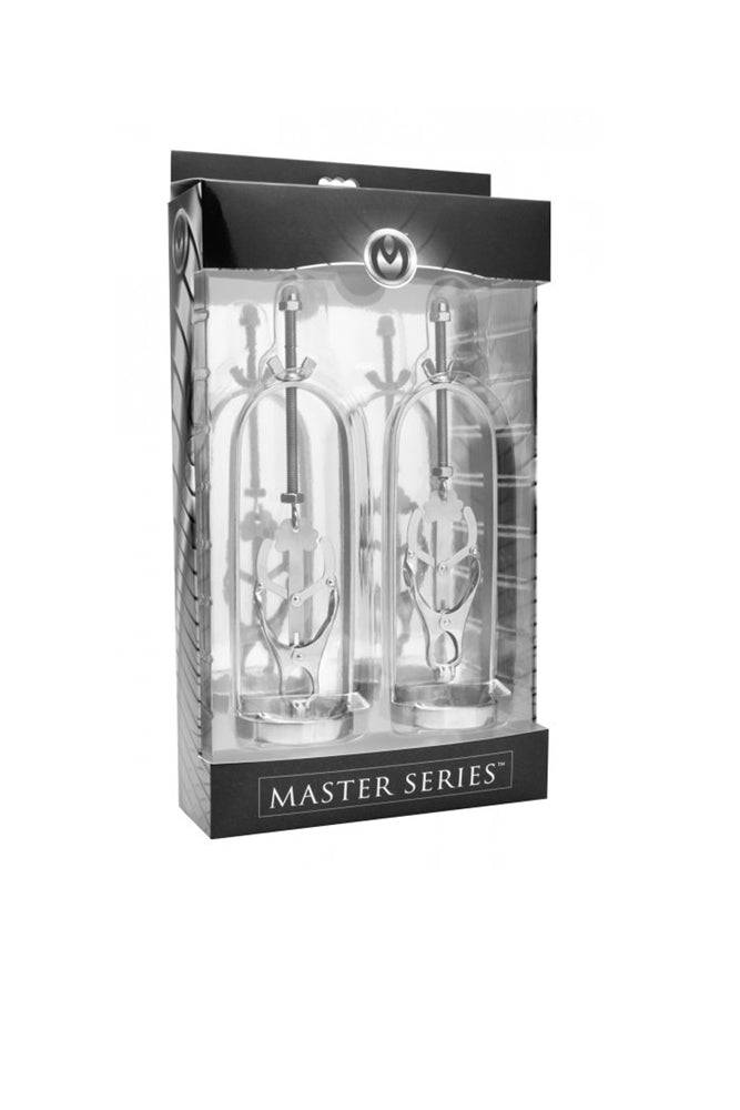 XR Brands - Master Series - Stainless Steel Clover - Clamp Nipple Stretcher - Stag Shop