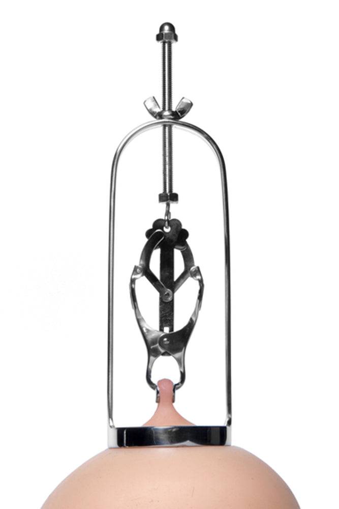 XR Brands - Master Series - Stainless Steel Clover - Clamp Nipple Stretcher - Stag Shop