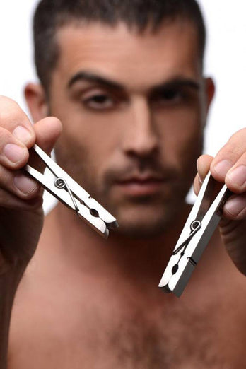 XR Brands - Tom of Finland - Bro's Pin - Stainless Steel Nipple Clamps - Stag Shop
