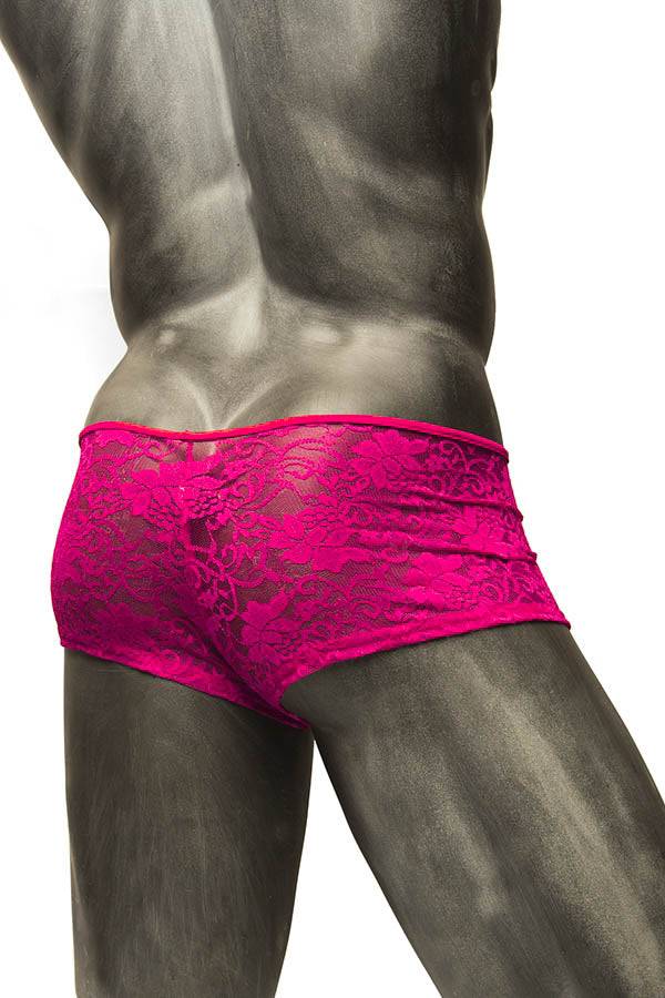 Coquette -  Z5086 - Men's Sexy Lace Brief - Fuchsia - Small - Stag Shop