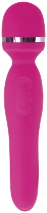 A pink colored vibrating wand sex toy
